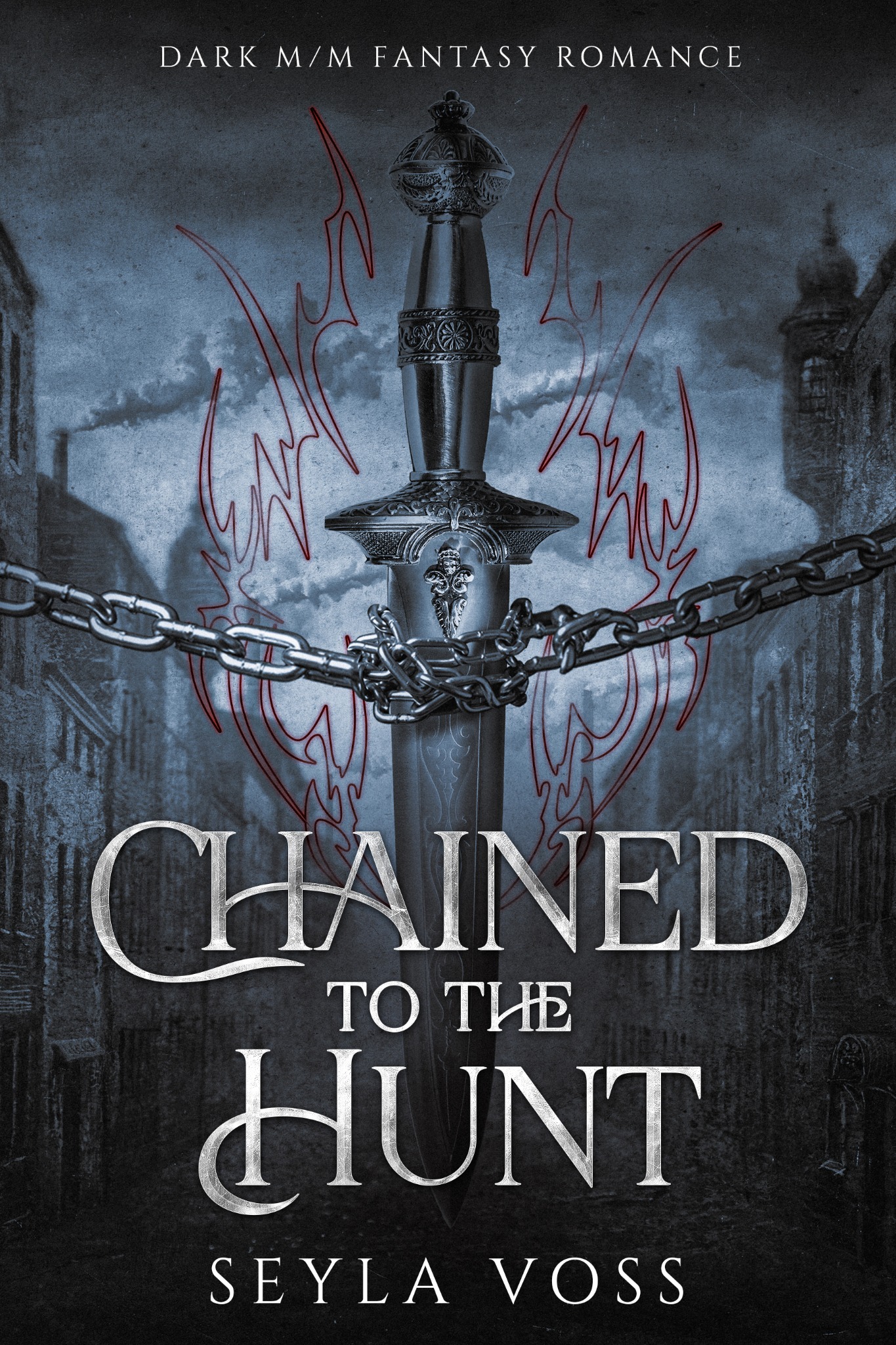 Chained to the Hunt by Seyla Voss, dark M/M fantasy romance book cover